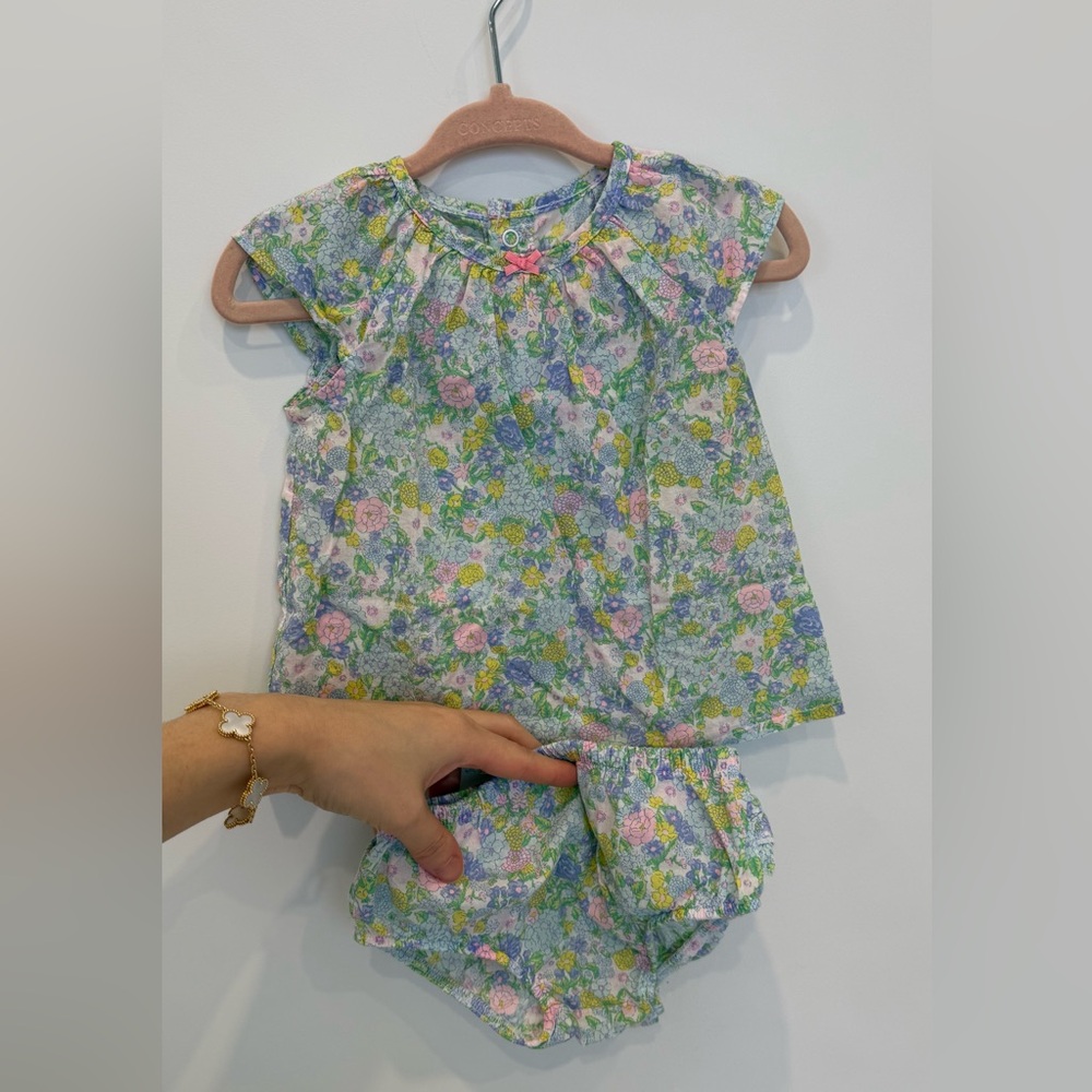 Carter's Floral Kids Pajama Set - Blue and Pink